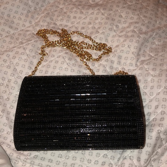Aldo black glitter purse with gold shoulder chain - Picture 3 of 3